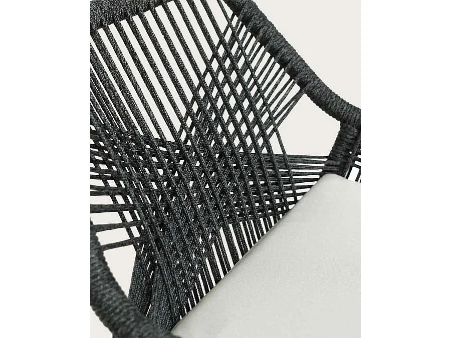 Santorini - Chaise en teck massif et cordage gris