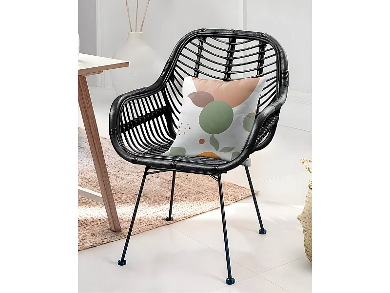 Lot de 4 chaises Myko - Lot de 4 chaises Myko en rotin noir