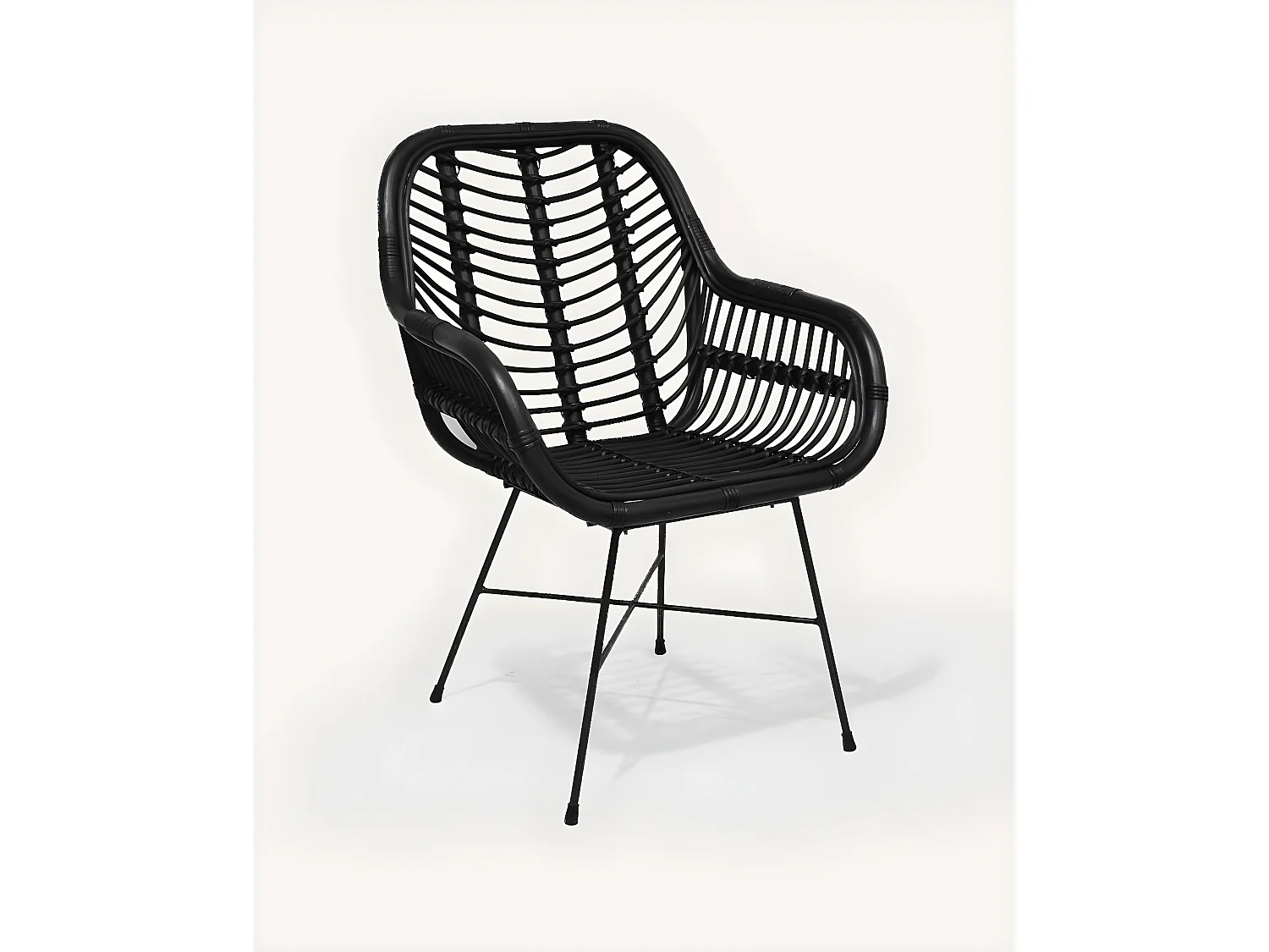 Lot de 4 chaises Myko - Lot de 4 chaises Myko en rotin noir