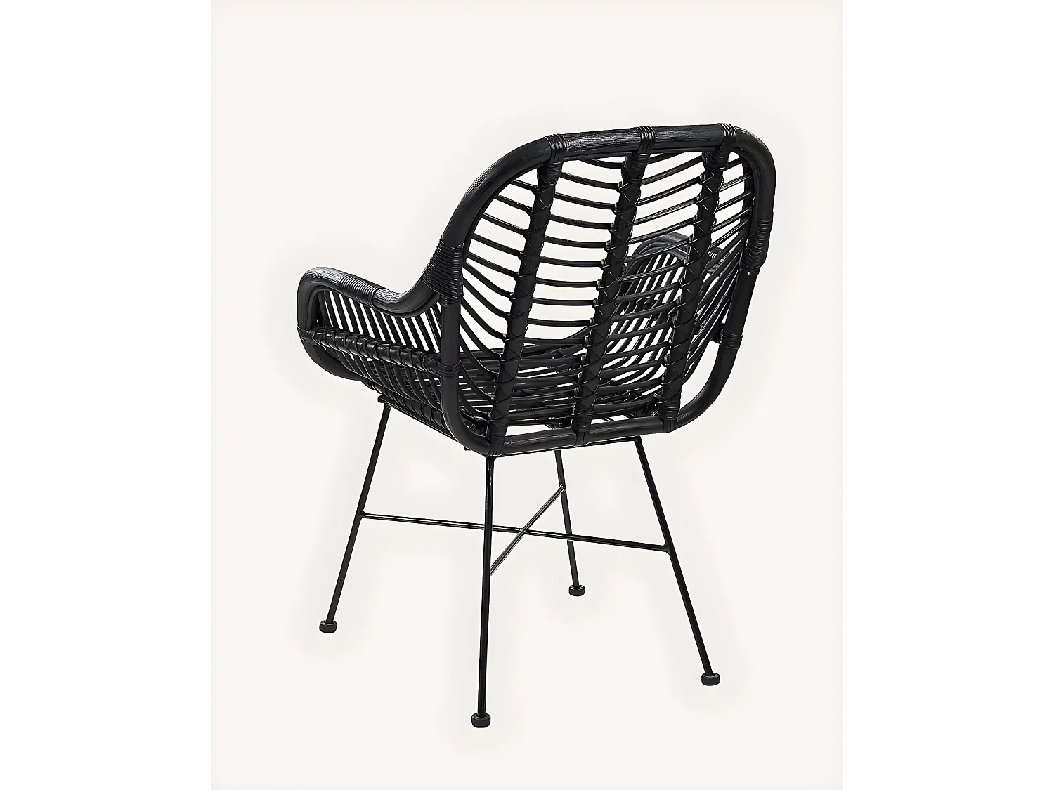 Lot de 4 chaises Myko - Lot de 4 chaises Myko en rotin noir