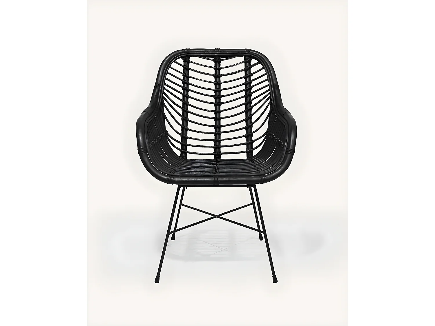 Lot de 4 chaises Myko - Lot de 4 chaises Myko en rotin noir