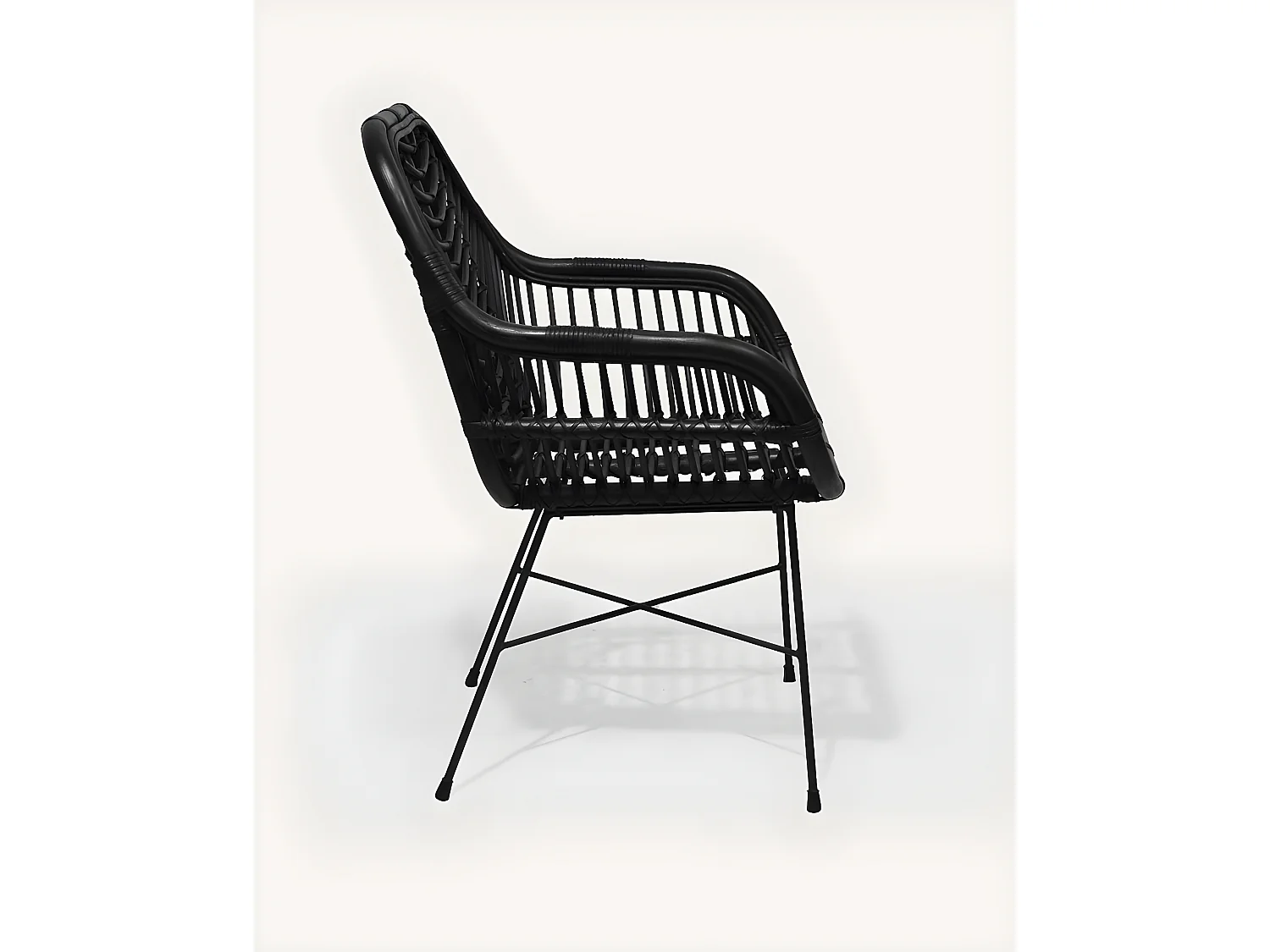 Lot de 4 chaises Myko - Lot de 4 chaises Myko en rotin noir