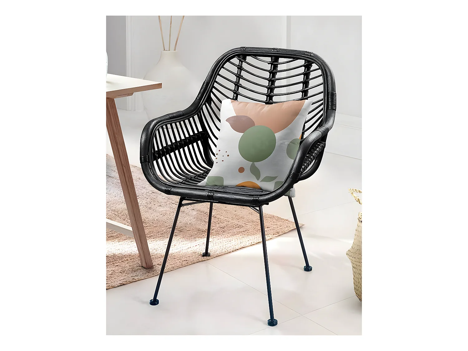 Lot de 4 chaises Myko - Lot de 4 chaises Myko en rotin noir