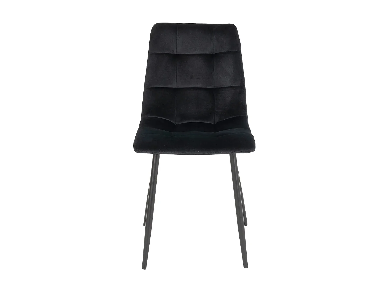 Set van 2 MODA eetkamerstoelen – Gecapitonneerd fluweel en zwarte stalen poten-Color Negro