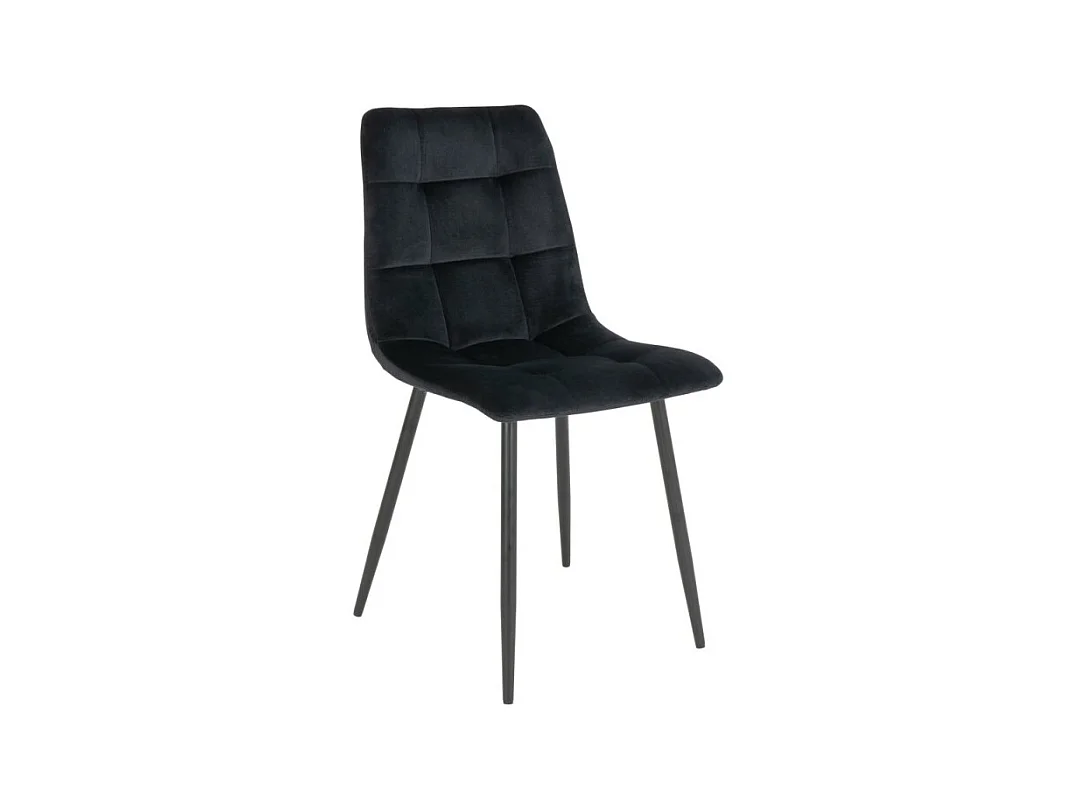 Sedia da pranzo Middelfart in velluto nero, nero.