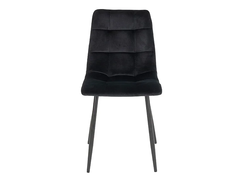 Middelfart Chaise de salle à manger en velours noir, noir.
