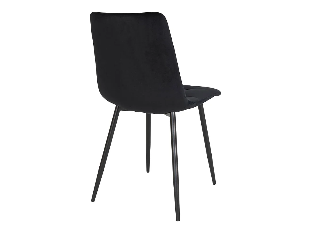 Middelfart Chaise de salle à manger en velours noir, noir.