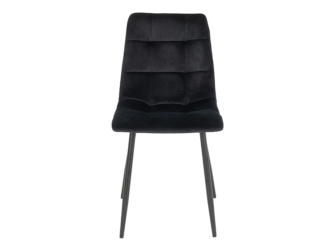 Middelfart Chaise de salle à manger en velours noir, noir.