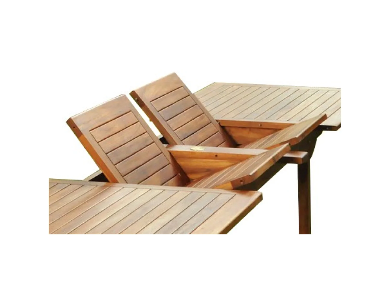Table de jardin rectangle 10 places et 10 chaises en teck huilé LUBOK