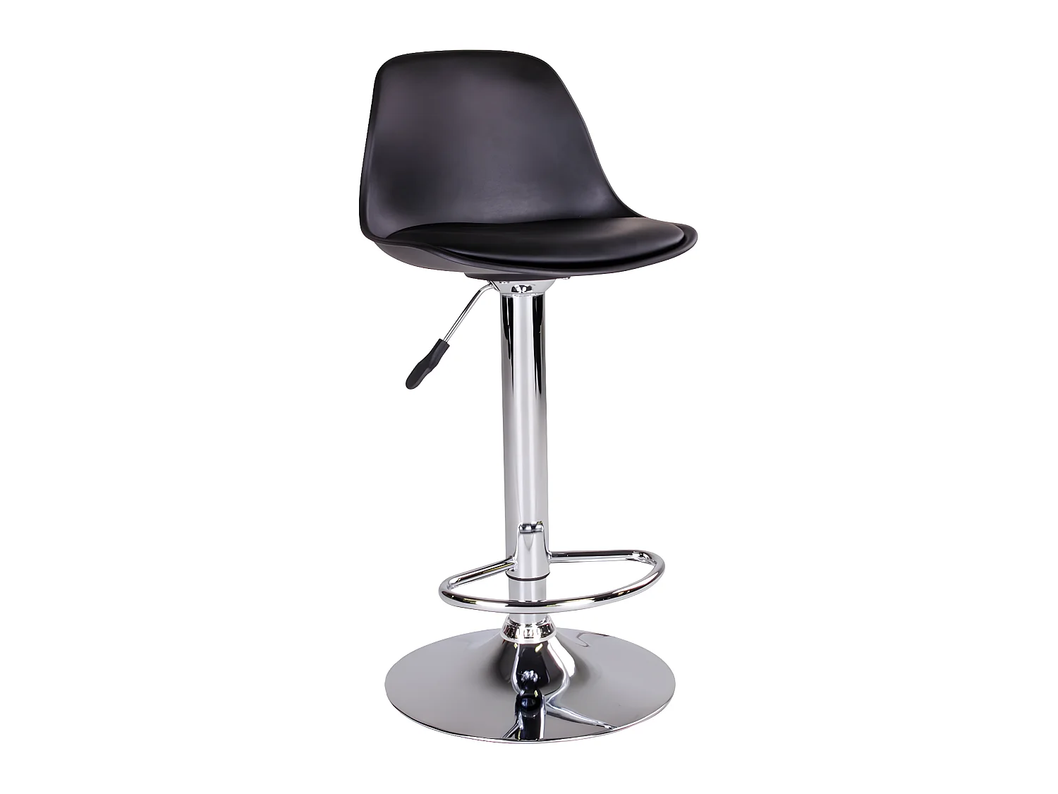 Talbot Tabouret de bar en noir et chrome.
