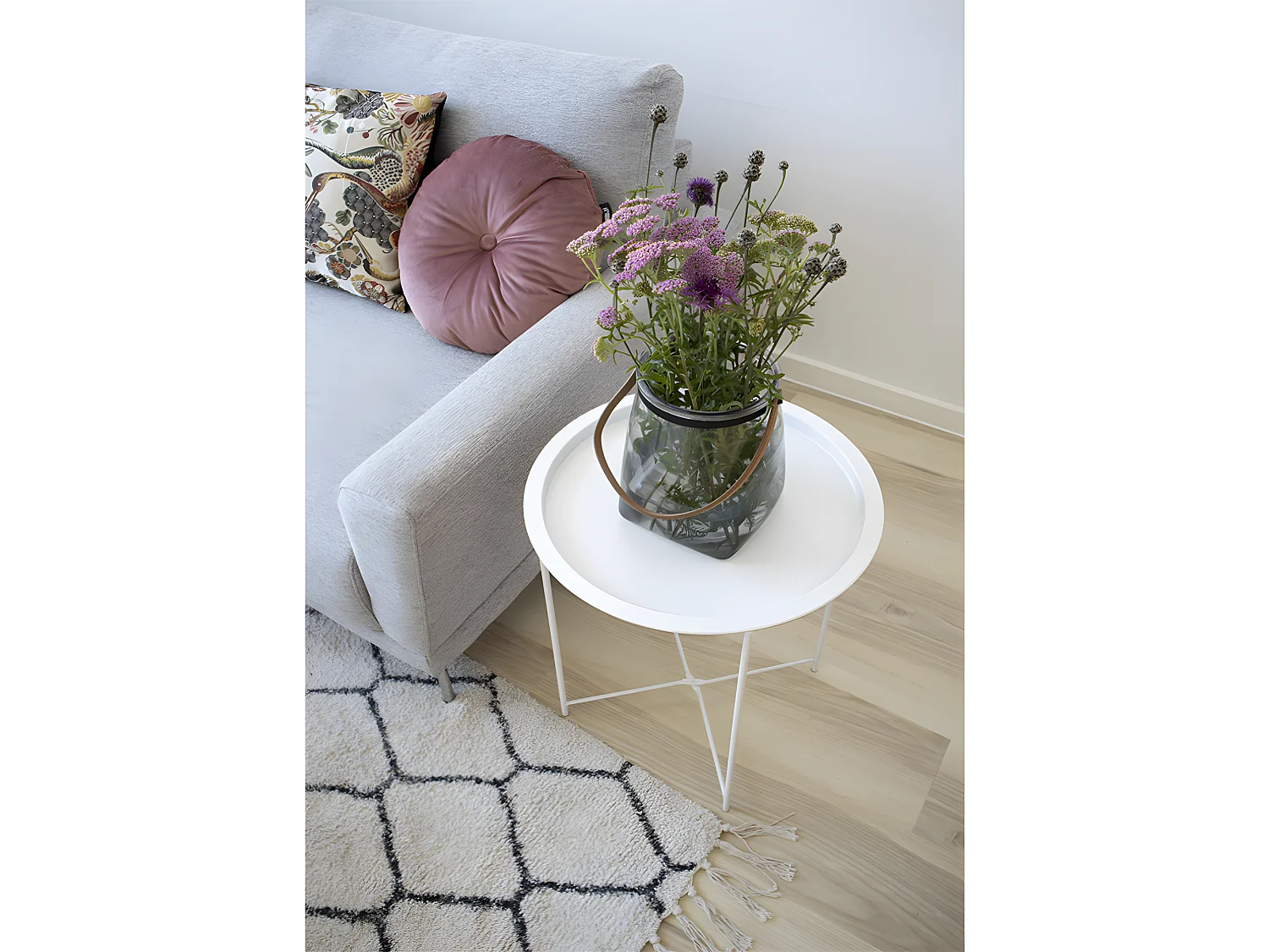 Baro Table basse table d'angle, blanc.