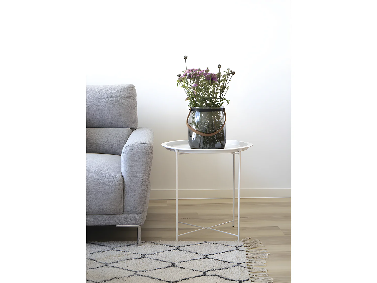 Baro Table basse table d'angle, blanc.