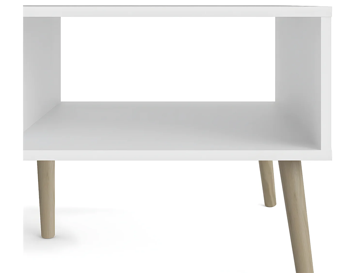 Napoli Table basse avec 1 tiroir et 1 tablette, blanc/chêne.