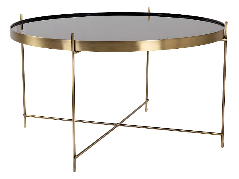 Veo Couchtisch 70x40 cm messingfarben Stahl, Glas.