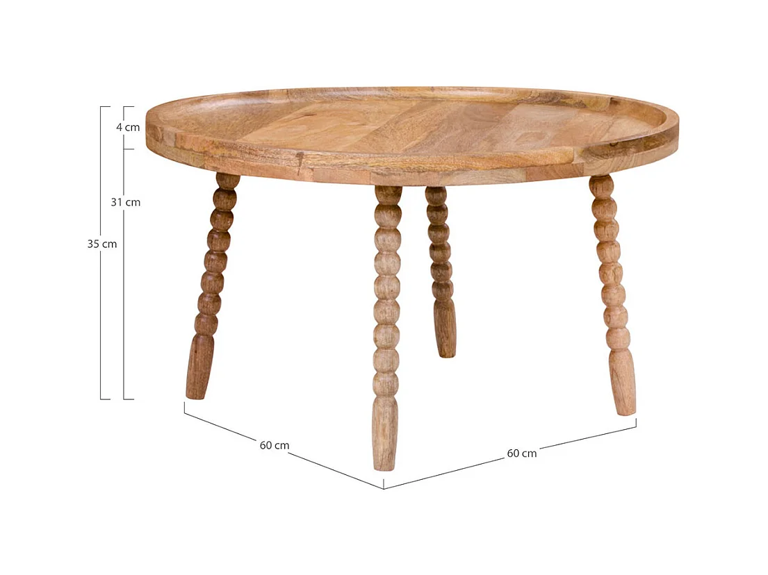 Jasper salontafel in mangohout.