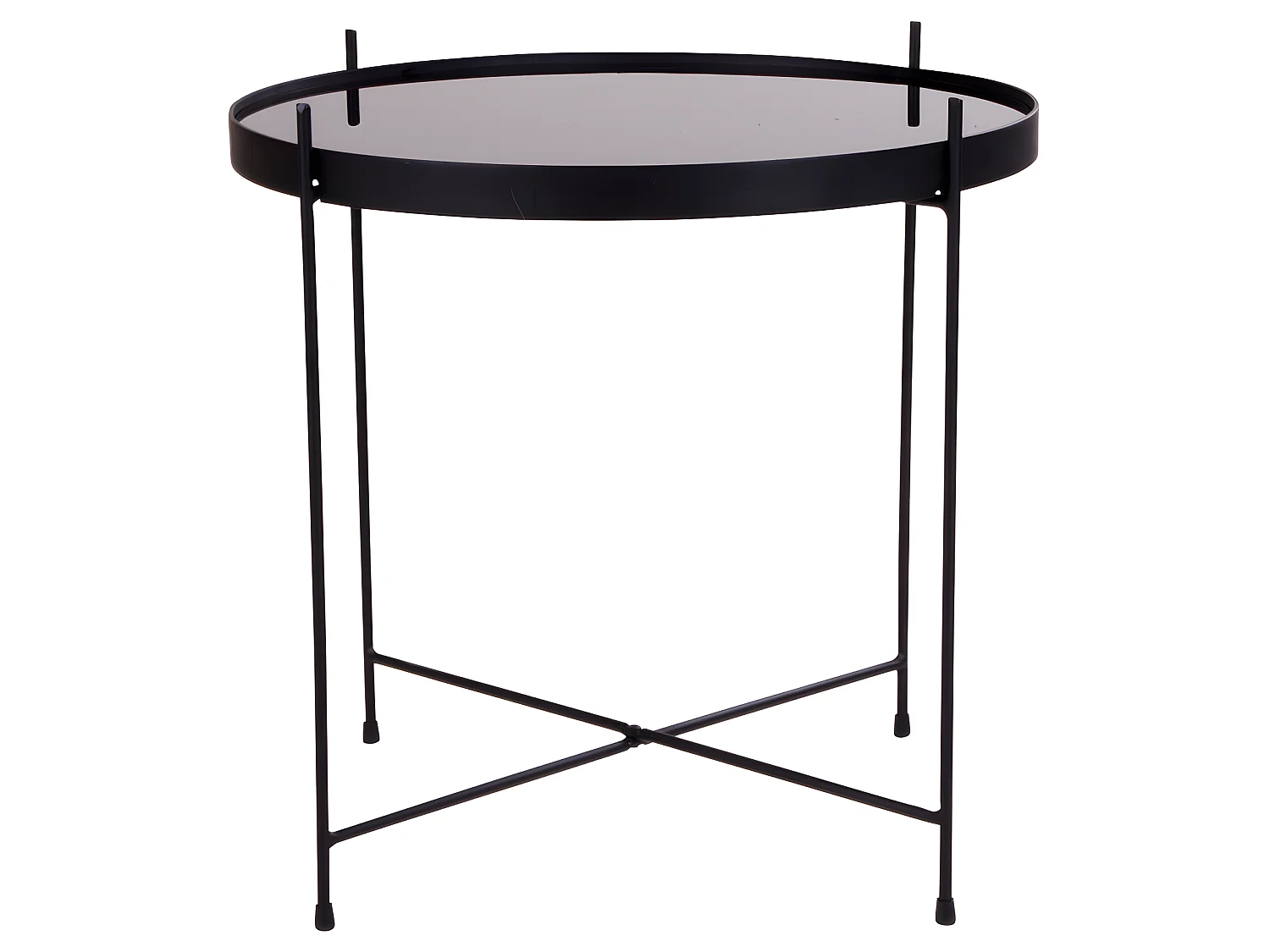 Verle Table basse en acier, noir, verre.