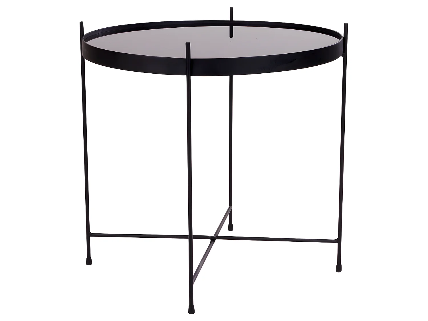 Verle Table basse en acier, noir, verre.