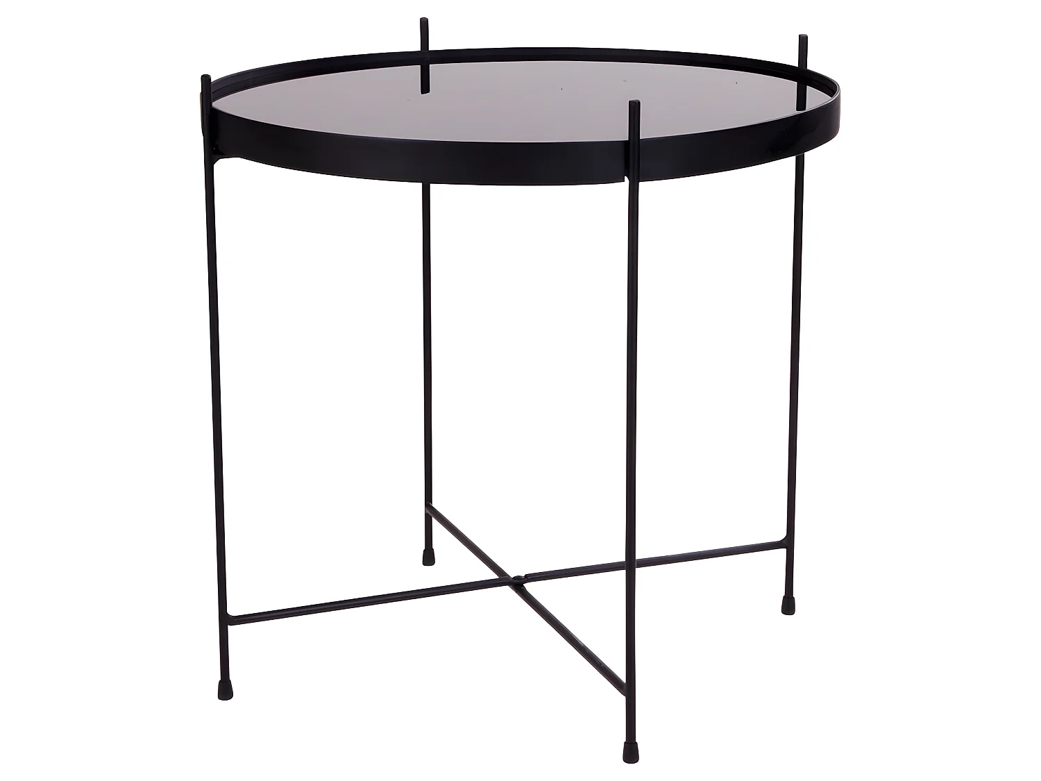 Verle Table basse en acier, noir, verre.