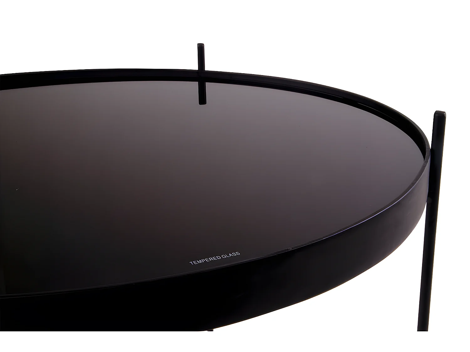 Verle Table basse en acier, noir, verre.