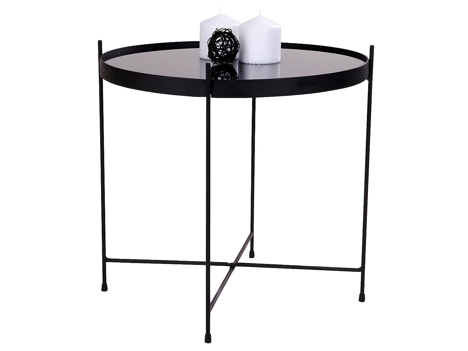 Verle Table basse en acier, noir, verre.