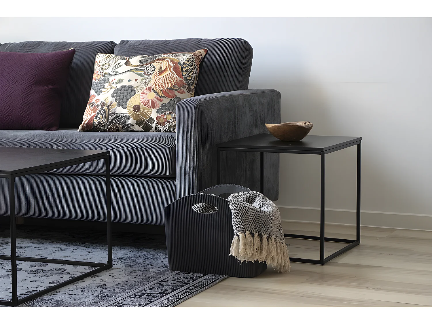 Viggo Table basse d'angle noir.