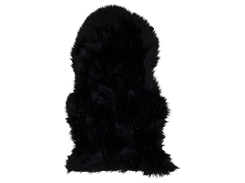 Laila lamsvel imitatie 50x85 cm, zwart.