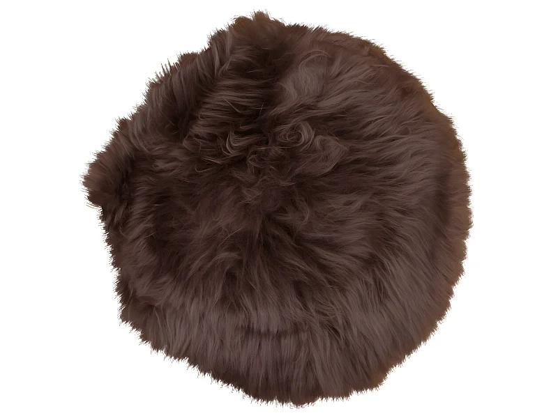 Lipo Coussin de siège en peau de mouton véritable, marron.