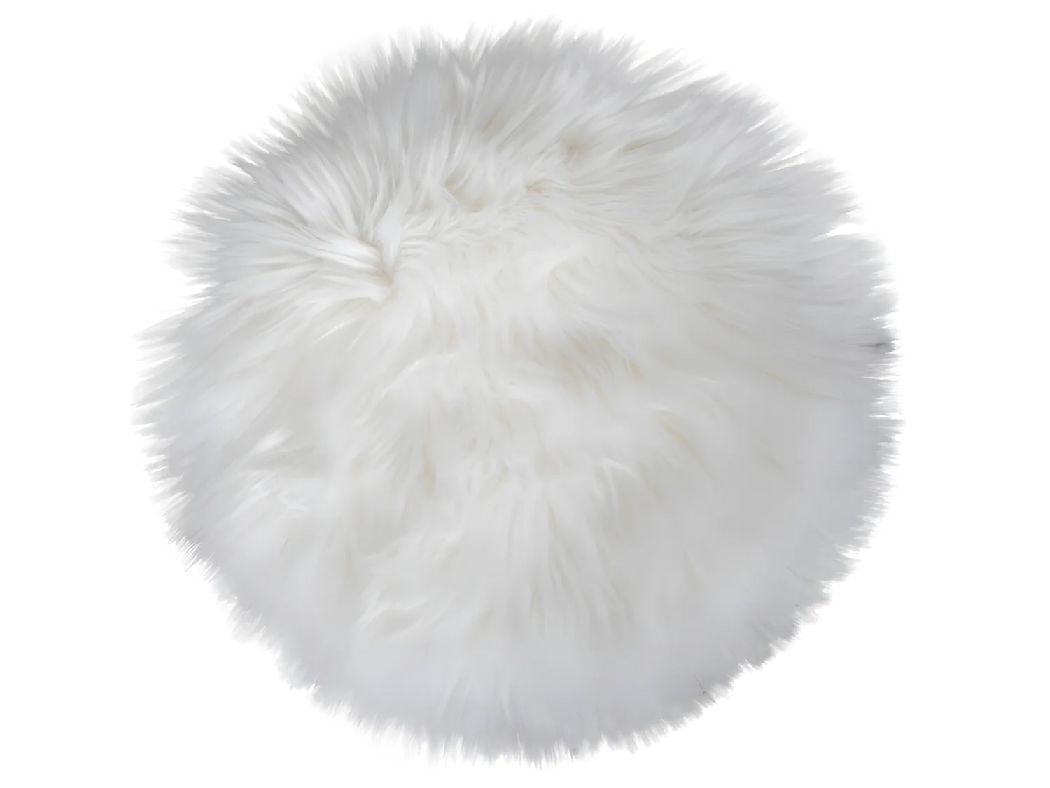 Laila Stuhlkissen, Lammfell imitiert Ø35 cm, natur.