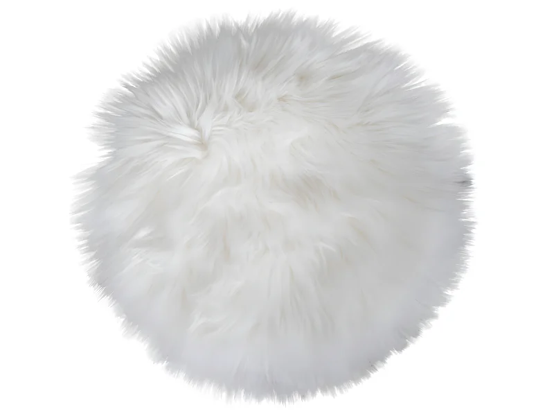 Laila stoelkussen, lamsvel imitatie Ø35 cm natuur.