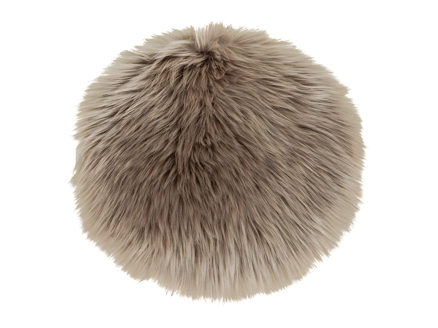 Laila Coussin de chaise, imitation peau de mouton, Ø35 cm, teinte champignon.