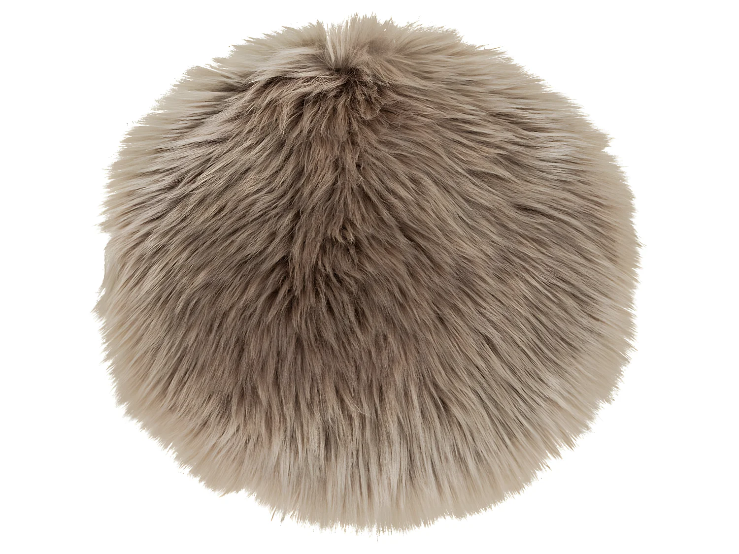 Laila Coussin de chaise, imitation peau de mouton, Ø35 cm, teinte champignon.