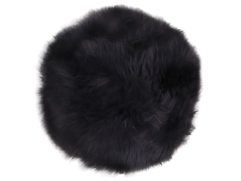 Cuscino Lipo in vera pelle di agnello, nero.