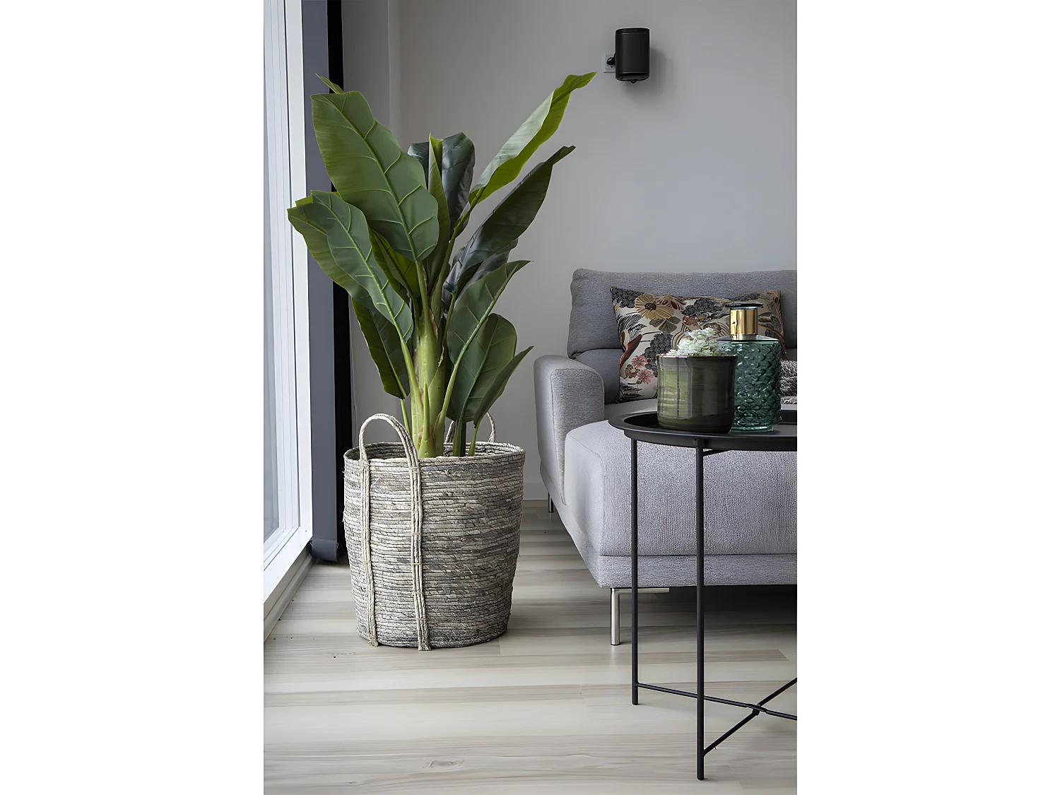 Usir Korb rund, grau.