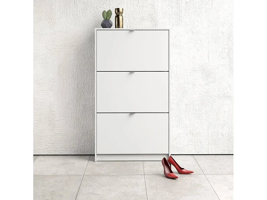 Shane Schuhschrank 3 Klapptüren 2R  weiss.