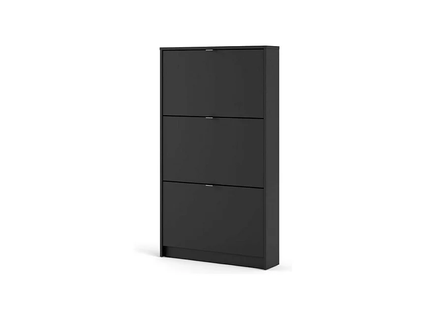 Shane Armoire à chaussures, 3 casiers, 1R, noir mat.