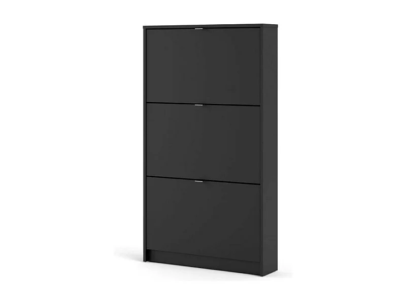 Shane Armoire à chaussures, 3 casiers, 1R, noir mat.