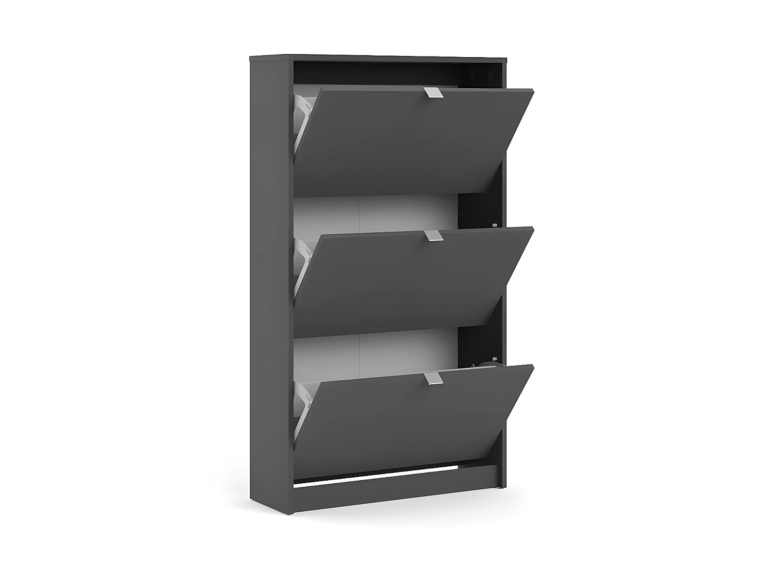 Shane Schuhschrank 3 Falttüren 2R matt grau.