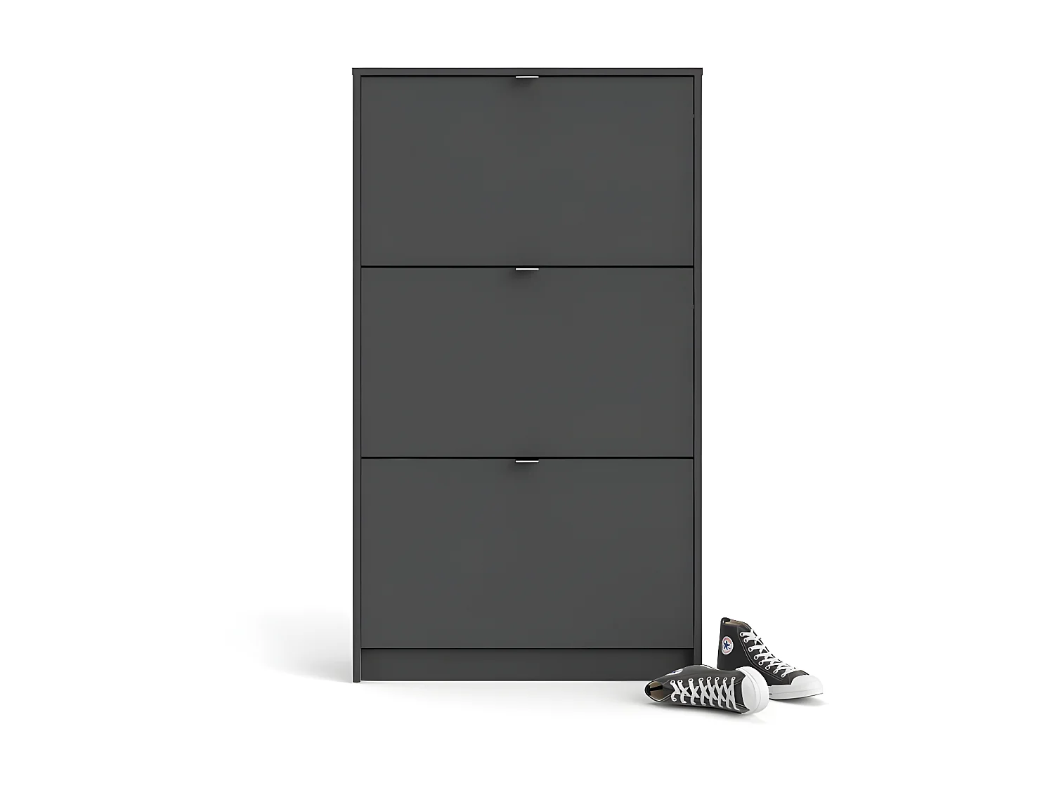 Shane Schuhschrank 3 Falttüren 2R matt grau.