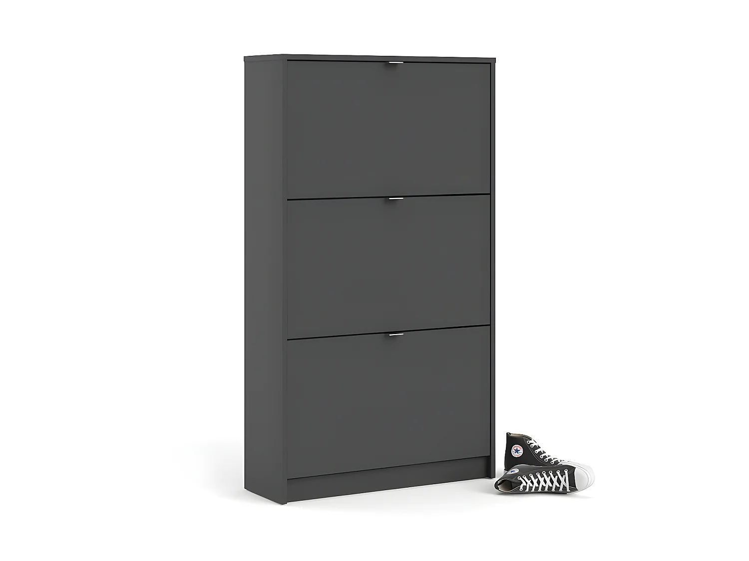 Scarpiera Shane 3 ante a soffietto 2R, grigio opaco.