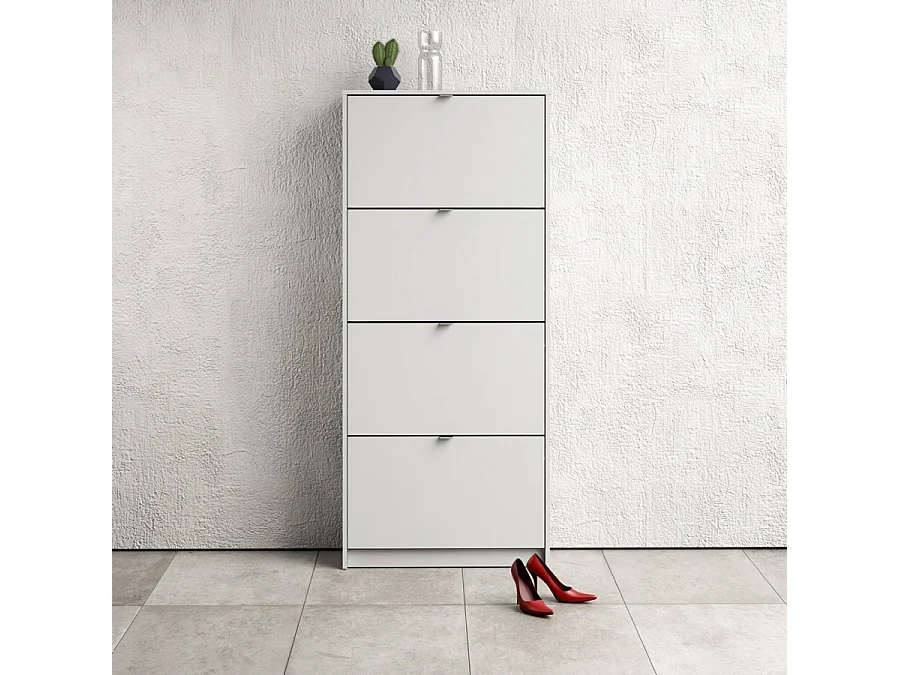 Shane Schuhschrank 4 Klapptüren 2R weiss.