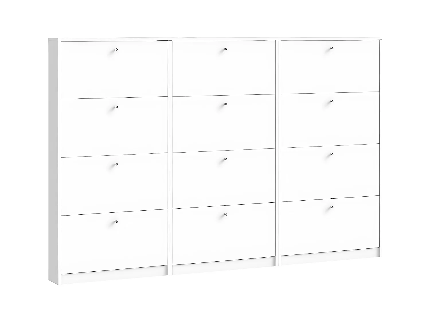 Escape Armoire à chaussures avec 12 abattants, largeur 225 cm, hauteur 148 cm, blanc