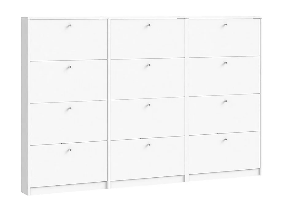 Set van 3 schoenenkasten wit mat Escape 225x148x17 cm.