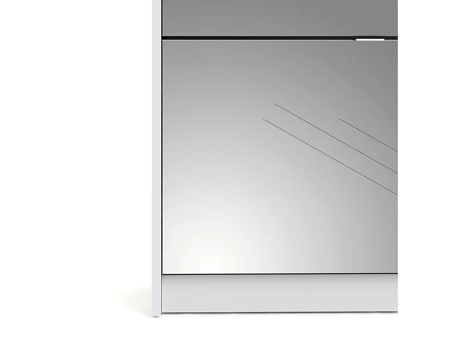 Shane Schuhschrank 4 Klapptüren mit Spiegel 2R weiss.