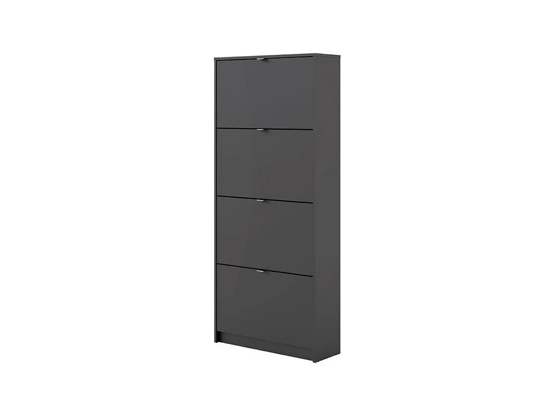 Shane Armoire à chaussures, 4 casiers, 2R, noir mat.