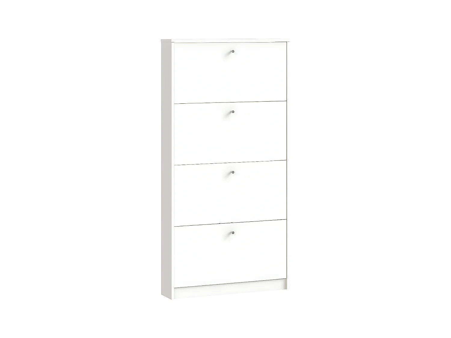 Escape Armoire à chaussures avec 4 abattants, largeur 75 cm, hauteur 148 cm, blanc.