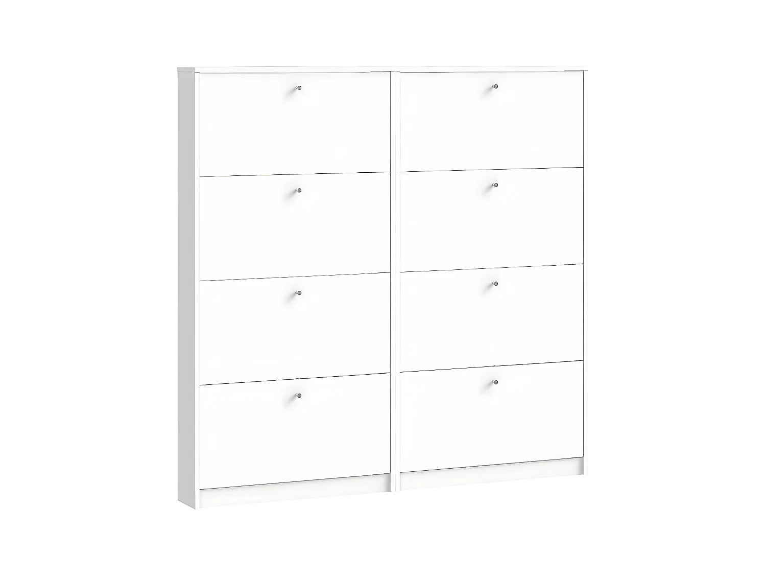 Escape Armoire à chaussures avec 8 abattants, largeur 150 cm, hauteur 148 cm, blanc.