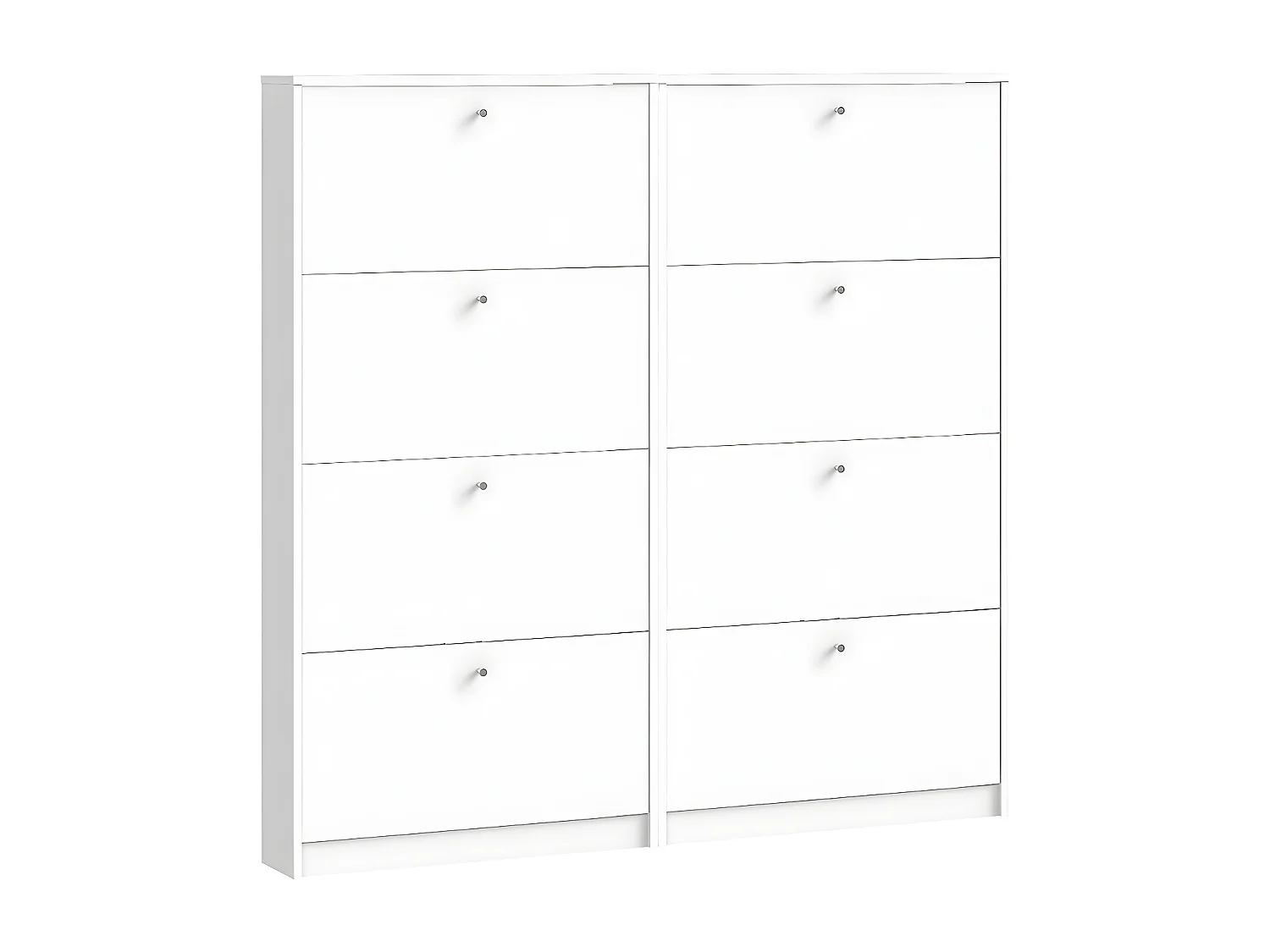 Escape Armoire à chaussures avec 8 abattants, largeur 150 cm, hauteur 148 cm, blanc.