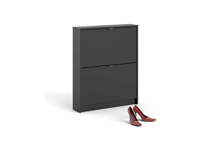 Shane Armoire à chaussures, 2 casiers, 1R, noir mat.
