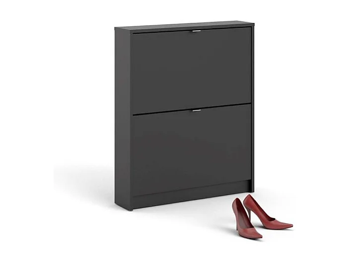 Zapatero Shane 2 puertas plegables 1R negro mate.