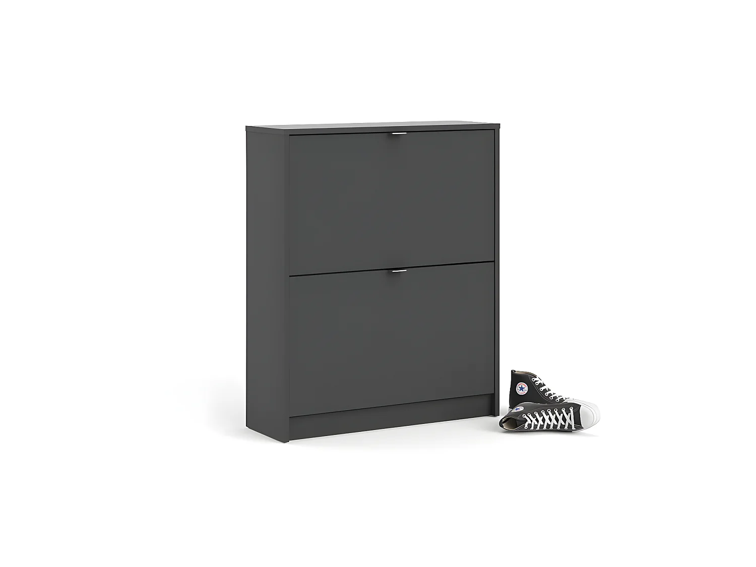 Shane Armoire à chaussures, 2 portes, pliantes 2R, gris mat.